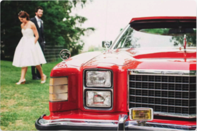 car wedding photo